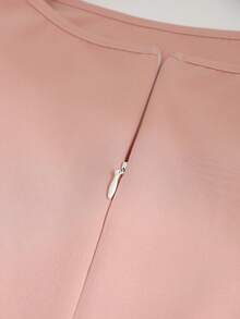 SHEIN Elegant Romantic Women's Long Sleeve Short Dress With Multi-Layered Ruffle Hem Party Tea Party Garden Night Day Party Dusty Pink Autumn - Pink - View 8