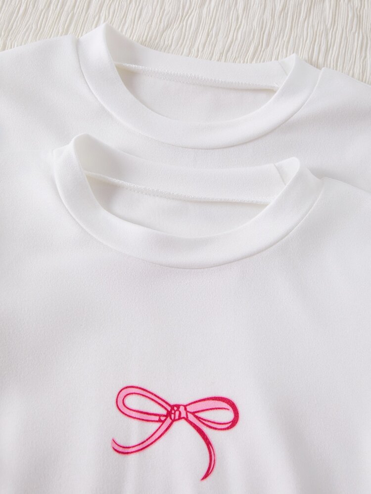 Soft And Comfortable For Autumn And Winter 4PCS Young Girls Undershirt Baby Pink White - White - View 6