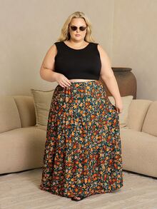 Hourglow Tank Top Tanpa Lengan dengan Tali Belakang, Warna Polos, Ukuran Plus untuk Wanita, Kasual Musim Panas, Hitam - Hitam - View 3