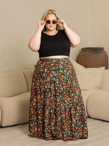 Hourglow Tank Top Tanpa Lengan dengan Tali Belakang, Warna Polos, Ukuran Plus untuk Wanita, Kasual Musim Panas, Hitam - Hitam - View 4