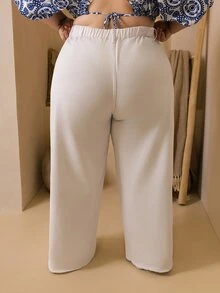 Hourglow Plus Size Women Pocket Button Casual Versatile Daily Wear Denim Jeans White - White - View 2