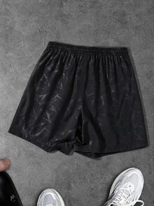 GymRaken 男士蜘蛛圖案抽繩腰運動短褲，健身房適用 - 彩色 - 查看 2