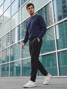 TekDrob Viscose Blend Sweat Jogger With Soft Touch, Keep Warm, Slant Pockets And Drawstring Waistband - Black - View 7