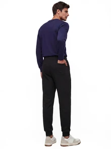 TekDrob Viscose Blend Sweat Jogger With Soft Touch, Keep Warm, Slant Pockets And Drawstring Waistband - Black - View 2