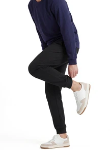 TekDrob Viscose Blend Sweat Jogger With Soft Touch, Keep Warm, Slant Pockets And Drawstring Waistband - Black - View 3