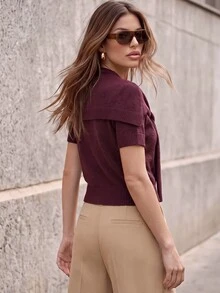Anewsta 2026 New Elegant Elegant Tie-Up Slimming Sleeveless Design Sweater 2 Pieces Set - Purple - View 6