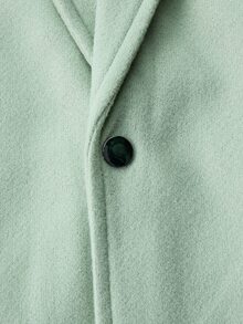 Manfinity Homme Men's Solid Color Casual Long Sleeve Overcoat With Pocket Design, Suitable For Daily Commute Wear, Also An Ideal Gift For Boyfriend And Husband - Green - View 7