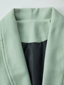 Manfinity Homme Men's Solid Color Casual Long Sleeve Overcoat With Pocket Design, Suitable For Daily Commute Wear, Also An Ideal Gift For Boyfriend And Husband - Green - View 5