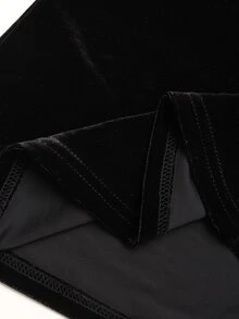 SHEIN 青少年女孩秋冬抓絨內裡保暖對比蕾絲飾邊圓領長袖寬鬆T恤休閒通勤優雅街頭風復古Y2K萬聖節日常穿搭 - 黑色 - 查看 10