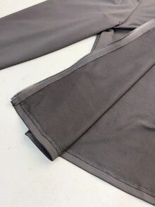 Coolane Sarung Tangan Olahraga Wanita Musim Gugur yang Nyaman, Kasual, dan Elegan, dengan Resleting dan Patchwork Elastis, Warna Hitam. - Hitam - View 8