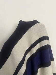 Manfinity Hypemode Men's Letter Pattern Colorblock Casual Daily Cardigan - Navy Blue - View 7