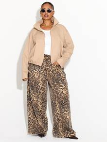 FASHION SZN CELANA JEANS LEBAR MOTIF LEOPARD UKURAN BESAR MUSIM FASHION - MultiWarna - View 4
