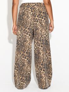 FASHION SZN CELANA JEANS LEBAR MOTIF LEOPARD UKURAN BESAR MUSIM FASHION - MultiWarna - View 2