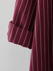 Shapeblank Plus-Size Women's Autumn Fashion Casual Loose Comfortable Everyday Basic Versatile Slimming Shirt Fall - Burgundy - View 11