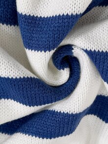 SHEIN 秋冬新款美式國旗印花針織長袖女童/青少年女款學院風寬鬆針織套頭上衣 - 彩色 - 查看 5