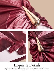 KIORVELLA Plus-Size Women's Slim-Fit Dress Suitable For Daily Commuting, Shopping, Parties, And Gatherings. - Red Violet - View 8
