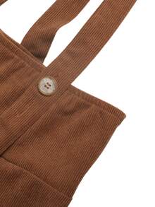 Celisse Jumpsuit Wanita Elegan Musim Gugur dan Dingin Cokelat Corduroy Bertekstur Rusuk, Gaya Overall untuk Natal Hari Nasional Arab Saudi Pesta Tahun Baru Perjalanan Kerja & Jalan-jalan - Coffee Brown - View 3