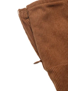 Celisse Jumpsuit Wanita Elegan Musim Gugur dan Dingin Cokelat Corduroy Bertekstur Rusuk, Gaya Overall untuk Natal Hari Nasional Arab Saudi Pesta Tahun Baru Perjalanan Kerja & Jalan-jalan - Coffee Brown - View 8