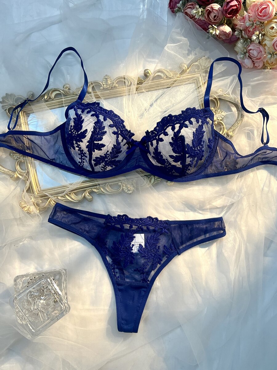 Seduluxe 2pcs Sexy Lingerie Set For Women - Blue - View 1