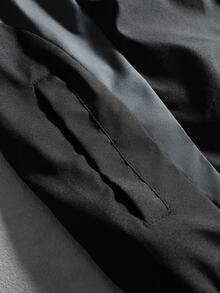 Manfinity Roghcode 男士字母圖案撞色長袖拉鍊休閒夾克 - 黑色 - 查看 8