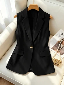 GlowEve CURVE Plus Size Women's Autumn/Winter Casual Versatile Commuter Style Black Blazer Jacket - Black - View 1