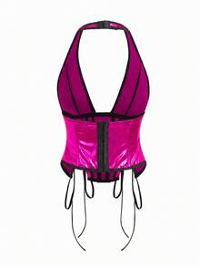AltBold Women's Fashion Pioneer Shiny Reflective Fabric Single Piece Bustier - Multicolor - View 7