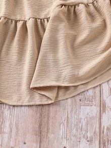 SHEIN 兒童女童 2件組 梭織素色印花背心與圓領休閒洋裝套裝 - 白色 - 查看 12