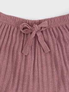 SHEIN TALL SIZE 3pcs Rib Knit Multicolour Fake Drawsting Detail Long Pants Homewear Comfort Casual - Multicolor - View 5