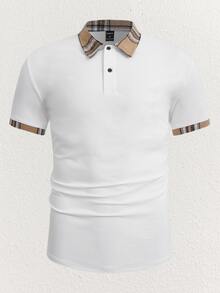 Mainfolk Men's Knight Embroidery Short Sleeve Polo Shirt, Johnny Collar Pullover, Casual Tee, Summer Vacation Gifts, Football - White - View 3