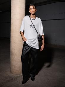 Salvatore Castaldo Salvatore Castaldo Men's Summer Gothic Graphic Print Round Neck Short Sleeve Casual T-Shirt, Emo, For Fall, 2000s Style - White - View 2