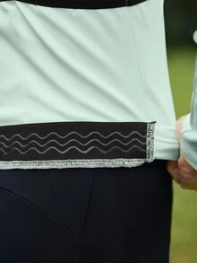 SHEIN Sports 女士立领拉链休闲百搭日常户外骑行长袖上衣 - 綠色 - 查看 9