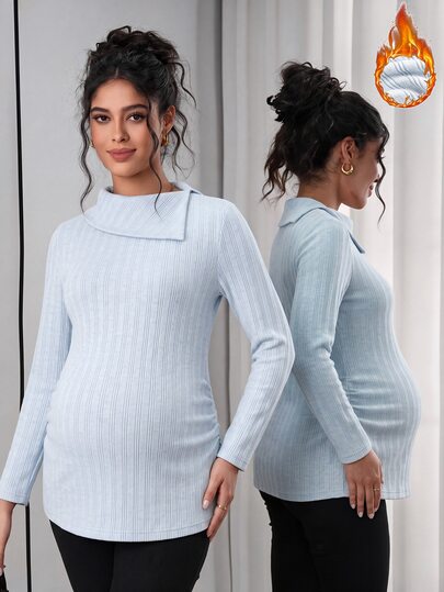 SHEIN تي شيرت كاجوال متعدد الاستخدامات للارتداء اليومي بلون موحد للحوامل