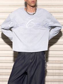 Salvatore Castaldo Salvatore Castaldo 男士 INS 配套“爱在哪里？”休闲街头风宽松套头衫卫衣 - 淺灰色 - 查看 6