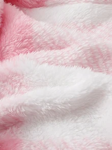 SHEIN 秋冬新生兒浴袍 粉色格紋印花元素雙面極地絨睡衣 - 粉色 - 查看 10