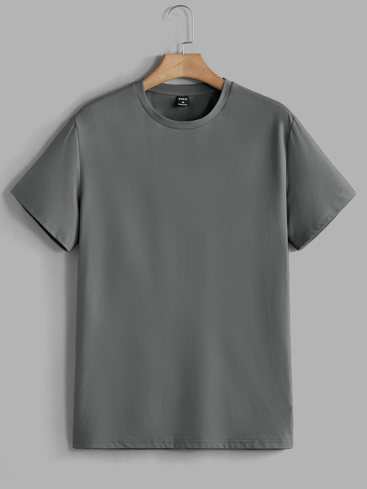 Mainfolk Men's Summer 3pcs Solid Color Round Neck Short Sleeve Casual T-Shirt, Vacation, Father's Day Gifts, Football - Dark Grey - View 9