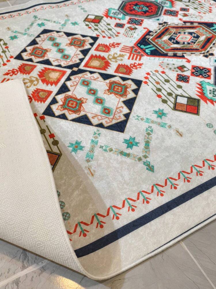 Non-Slip, Washable, Digitally Printed Rug, Runner, Kitchen Rug, Suitable For Living Room ,Bedroom , Outdoor - White - View 2