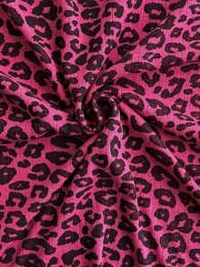 SHEIN Well Soft dampyjamasett i 2 delar med leopardmönster, rund hals, lång ärm, varm topp och högmidjade bekväma byxor - Multifärgad - Visa 6