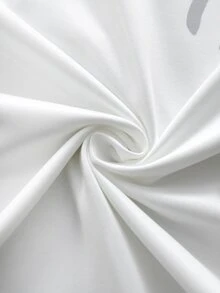 SHEIN 青少年男孩圓領長袖對比色領口與袖口春/秋季T恤 - 白色 - 查看 7