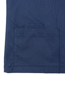 TaskEZ Jaket Seragam Medis Lengan Panjang Warna Biru Tua dengan Manset Bergaris, Kerah Bulat, Banyak Saku, Praktis dan Nyaman - Biru - View 9