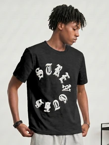 Manfinity EMRG Men's Milk Silk Short Sleeve T-Shirt, Summer - Black - View 5