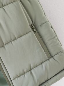SHEIN Jaket Tanpa Lengan Berkerudung Modis untuk Anak Laki-Laki, Musim Gugur/Musim Dingin, Rompi Puffer - Mint Green - View 6