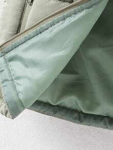 SHEIN Jaket Tanpa Lengan Berkerudung Modis untuk Anak Laki-Laki, Musim Gugur/Musim Dingin, Rompi Puffer - Mint Green - View 5