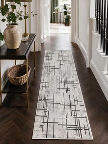 Non-Slip, Washable, Digitally Printed Rug, Runner, Kitchen Rug - Grey - View 3