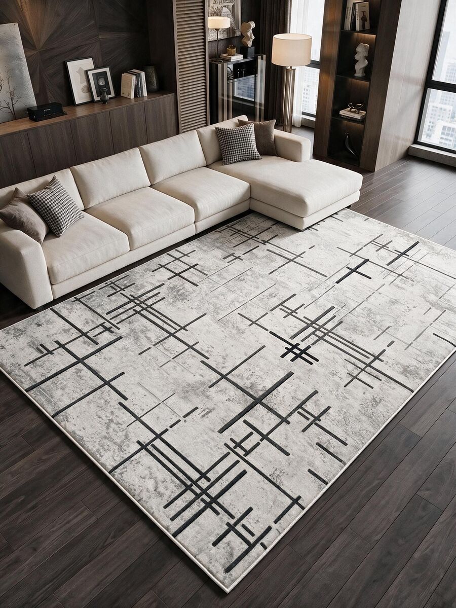 Non-Slip, Washable, Digitally Printed Rug, Runner, Kitchen Rug - Grey - View 1