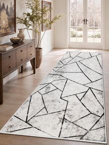 Non-Slip, Washable, Digitally Printed Rug, Runner, Kitchen Rug - Light Grey - View 4