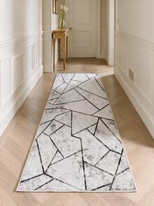 Non-Slip, Washable, Digitally Printed Rug, Runner, Kitchen Rug - Light Grey - View 6