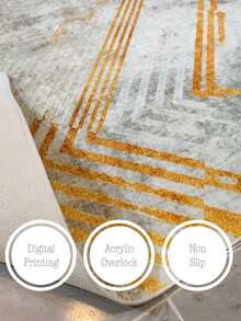 Non-Slip, Washable, Digitally Printed Rug, Runner, Kitchen Rug - Mustard Yellow - View 4