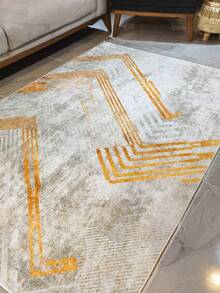 Non-Slip, Washable, Digitally Printed Rug, Runner, Kitchen Rug - Mustard Yellow - View 2