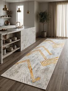 Non-Slip, Washable, Digitally Printed Rug, Runner, Kitchen Rug - Mustard Yellow - View 8