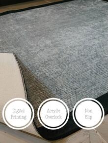 Non-Slip, Washable, Digitally Printed Rug, Runner, Kitchen Rug - Grey - View 6